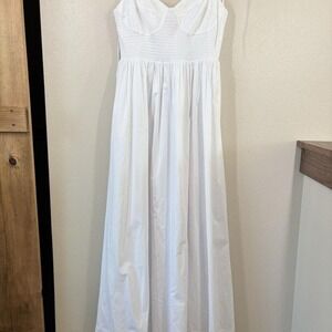 Staud white Summer dress cotton Maxi  size large New